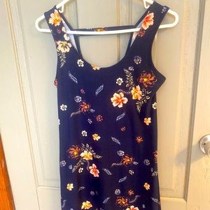 Navy blue floral dress